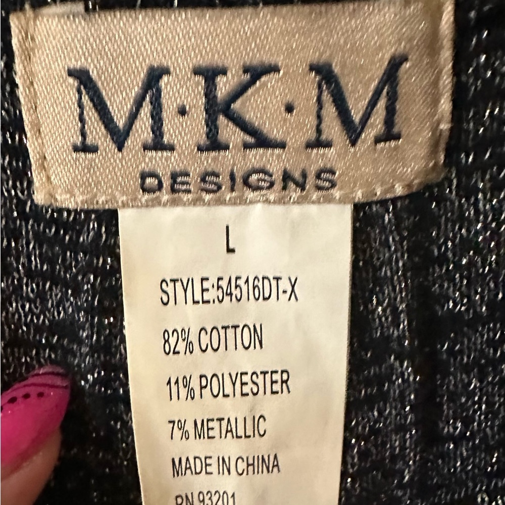 M.K.M. Black silver sweater like tank top